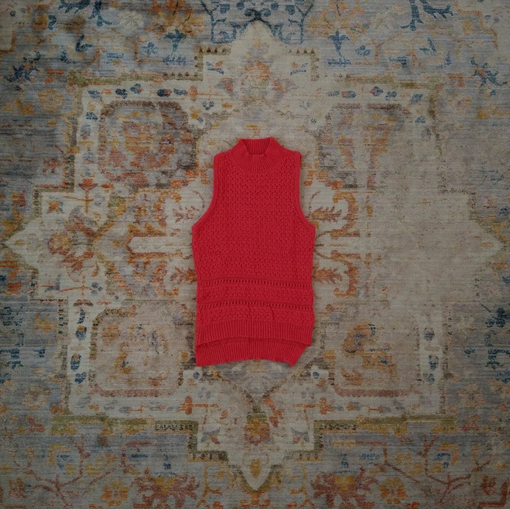 Jessica Simpson High Neck Pink Sweater Vest